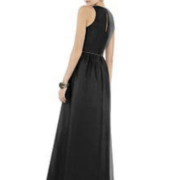 Alfred Sung Style: D7077 Bridesmaid Formal Prom Dance Taffeta Black Dress-2 - Picture 2 of 16